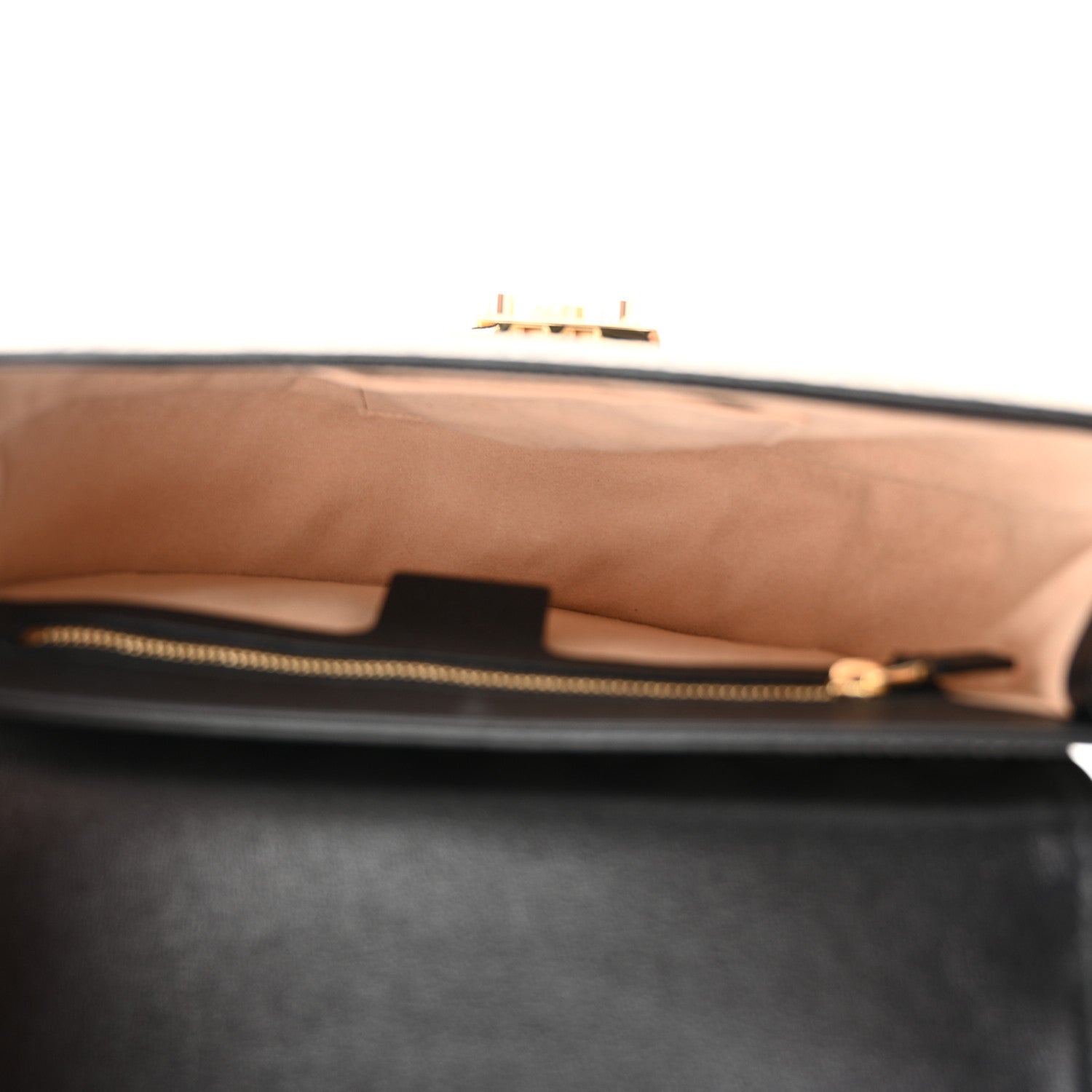 Gucci GG Supreme Monogram Calfskin Small Padlock Messenger Shoulder Bag Beige Black Cuir 5 of 14