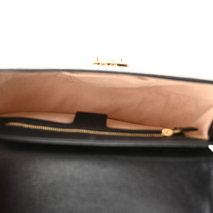 Gucci GG Supreme Monogram Calfskin Small Padlock Messenger Shoulder Bag Beige Black Cuir 5 of 14