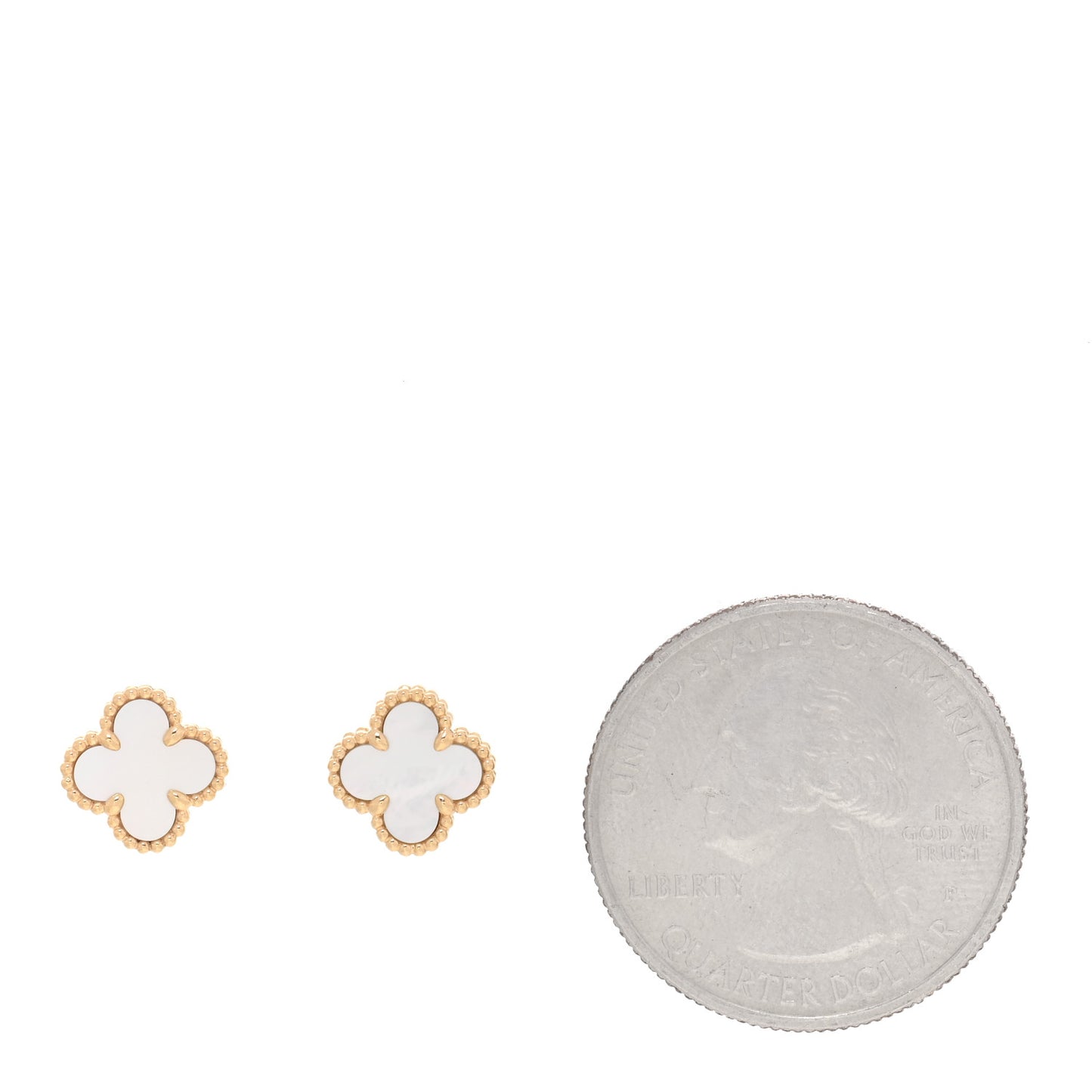 18K Yellow Gold Mother of Pearl Sweet Alhambra Earrings