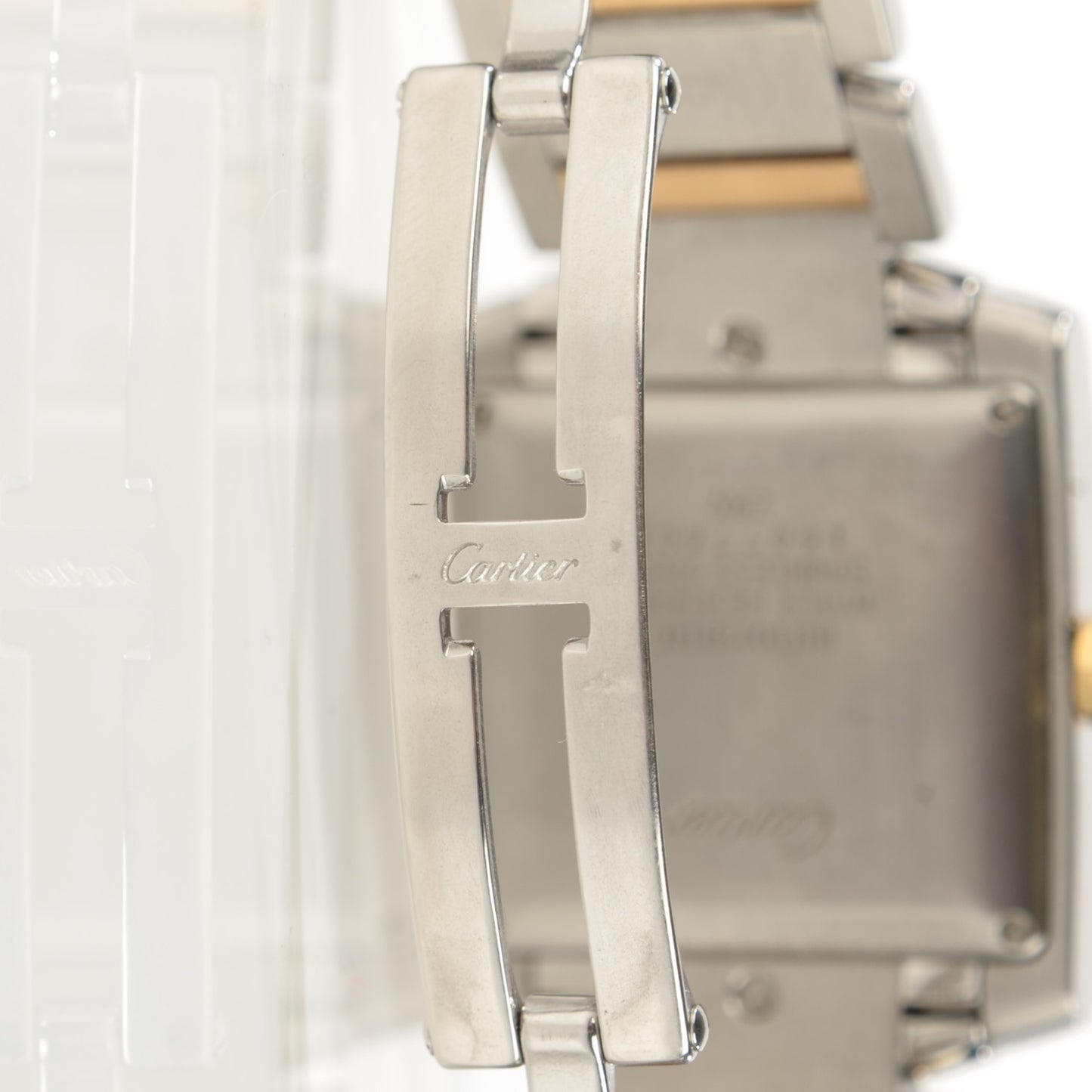 Stainless Steel 18K Yellow Gold 28mm Tank Francaise Automatic Watch