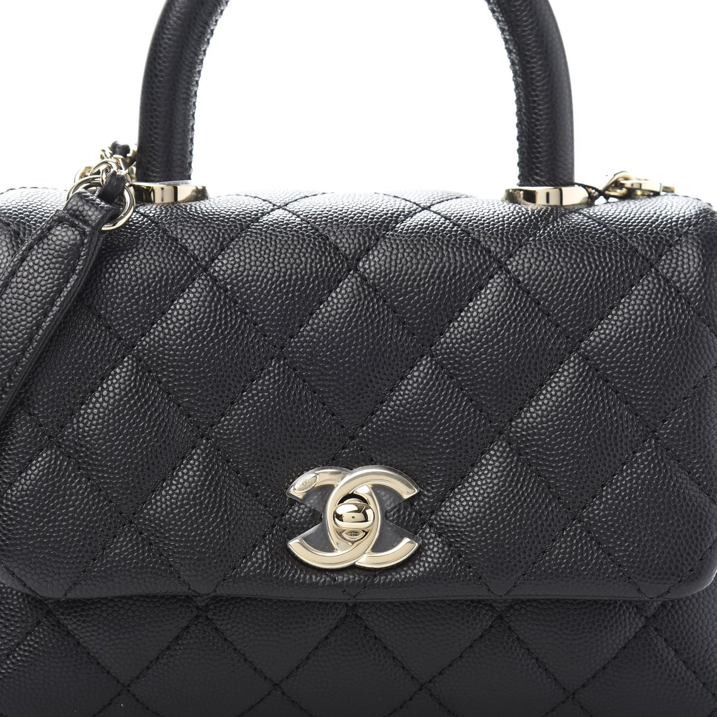 Caviar Quilted Extra Mini Coco Handle Flap Black
