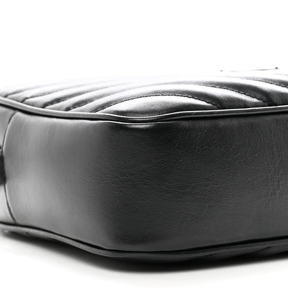 Saint Laurent Calfskin Matelasse Monogram Monochrome Lou Camera Bag Black 8 of 9