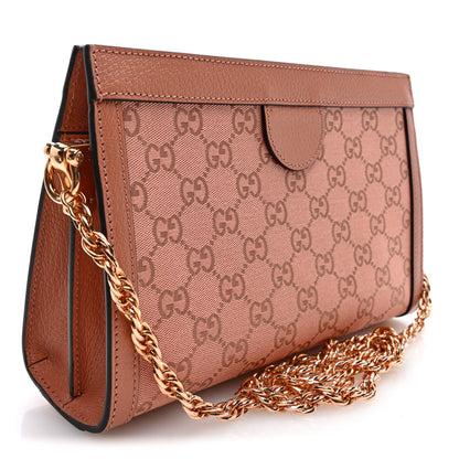 Gucci Monogram Textured Dollar Calfskin Small Ophidia Chain Shoulder Bag Cloche Rose Pink 3 of 10