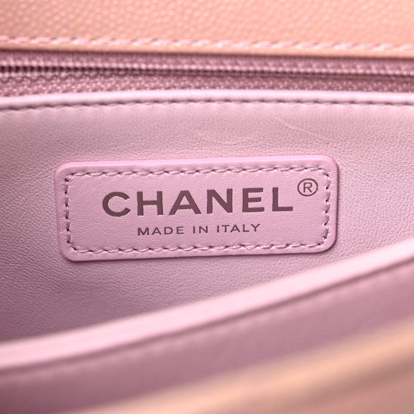 Iridescent Caviar Quilted Mini Coco Handle Flap Pink