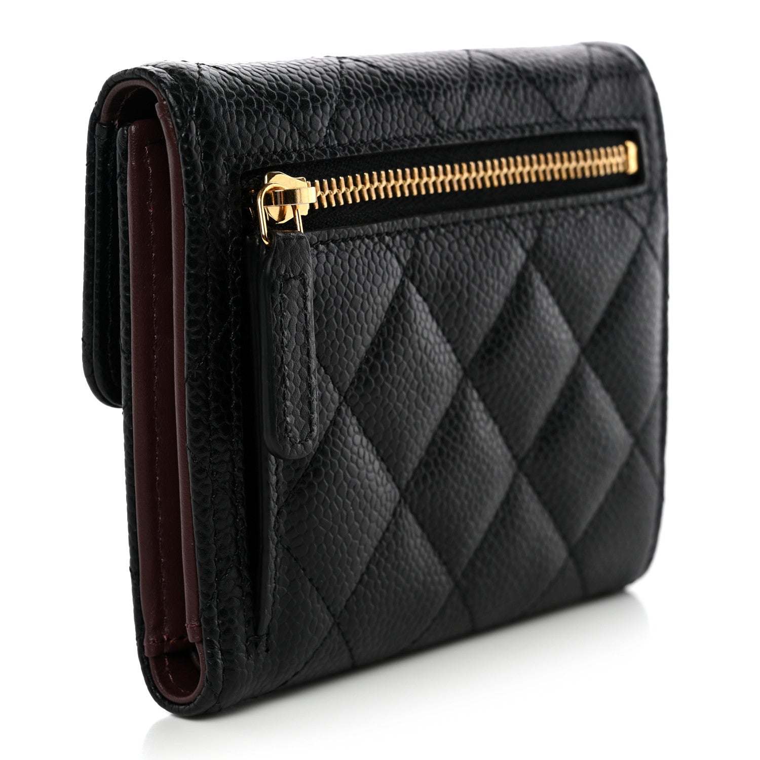 Chanel Caviar Quilted Compact Flap Wallet Black 3 of 9