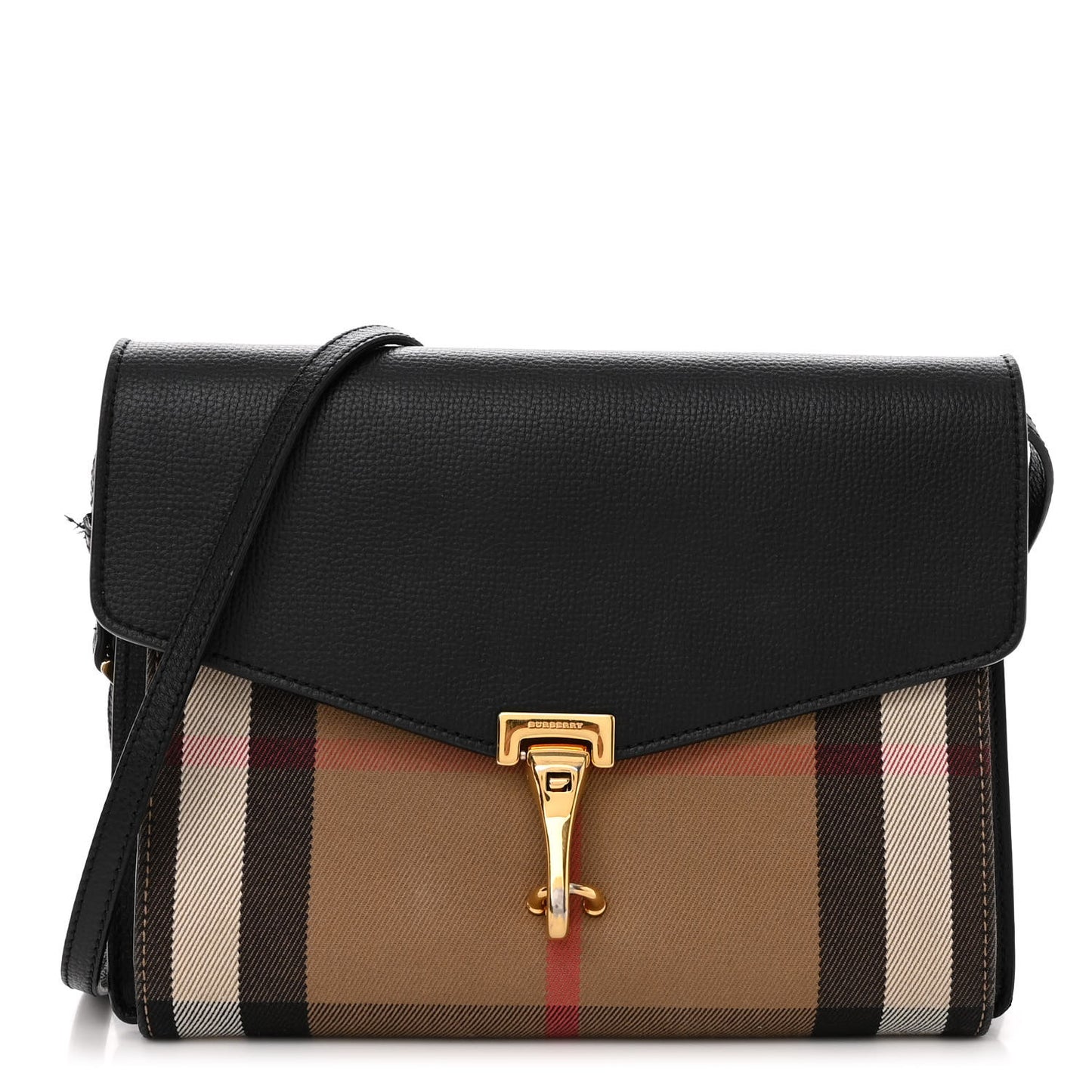 Derby Calfskin House Check Small Macken Crossbody Bag Black
