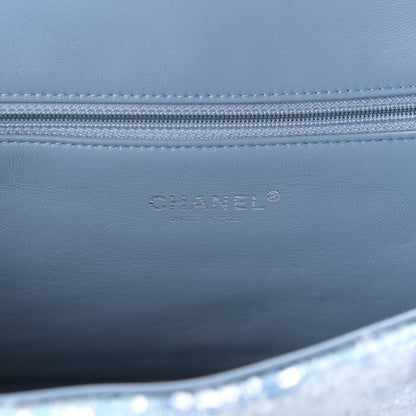 Chanel Sequin Large Waterfall Flap Light Blue 8 of 10