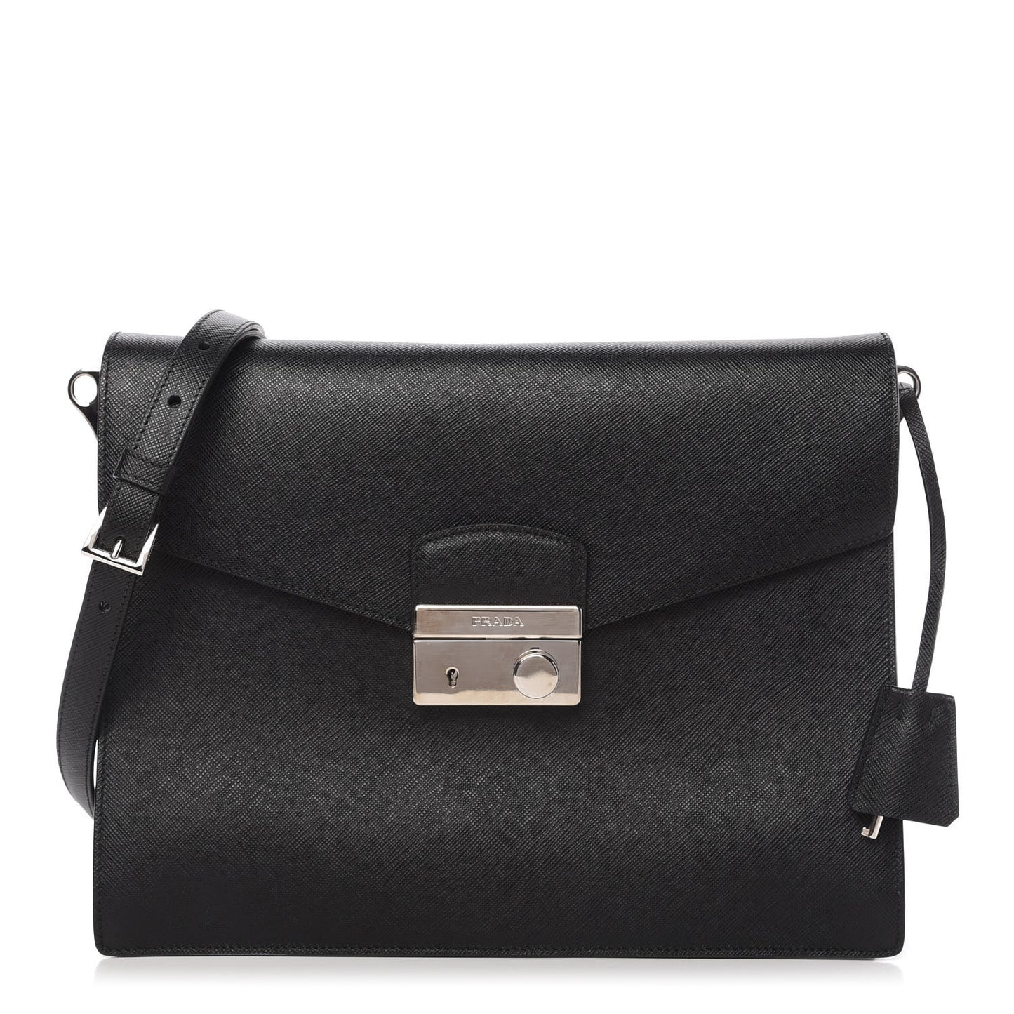 Saffiano Lux Top Handle Flap Black
