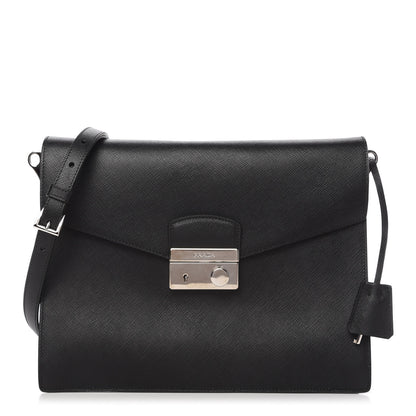 Prada Saffiano Lux Top Handle Flap Black 1 of 11