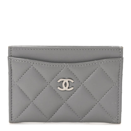 Chanel Lambskin Quilted Card Holder Grey 1 of 7