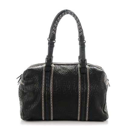 Bottega Veneta Pebbled Lambskin Top Handle Satchel Nero Black 1 of 8