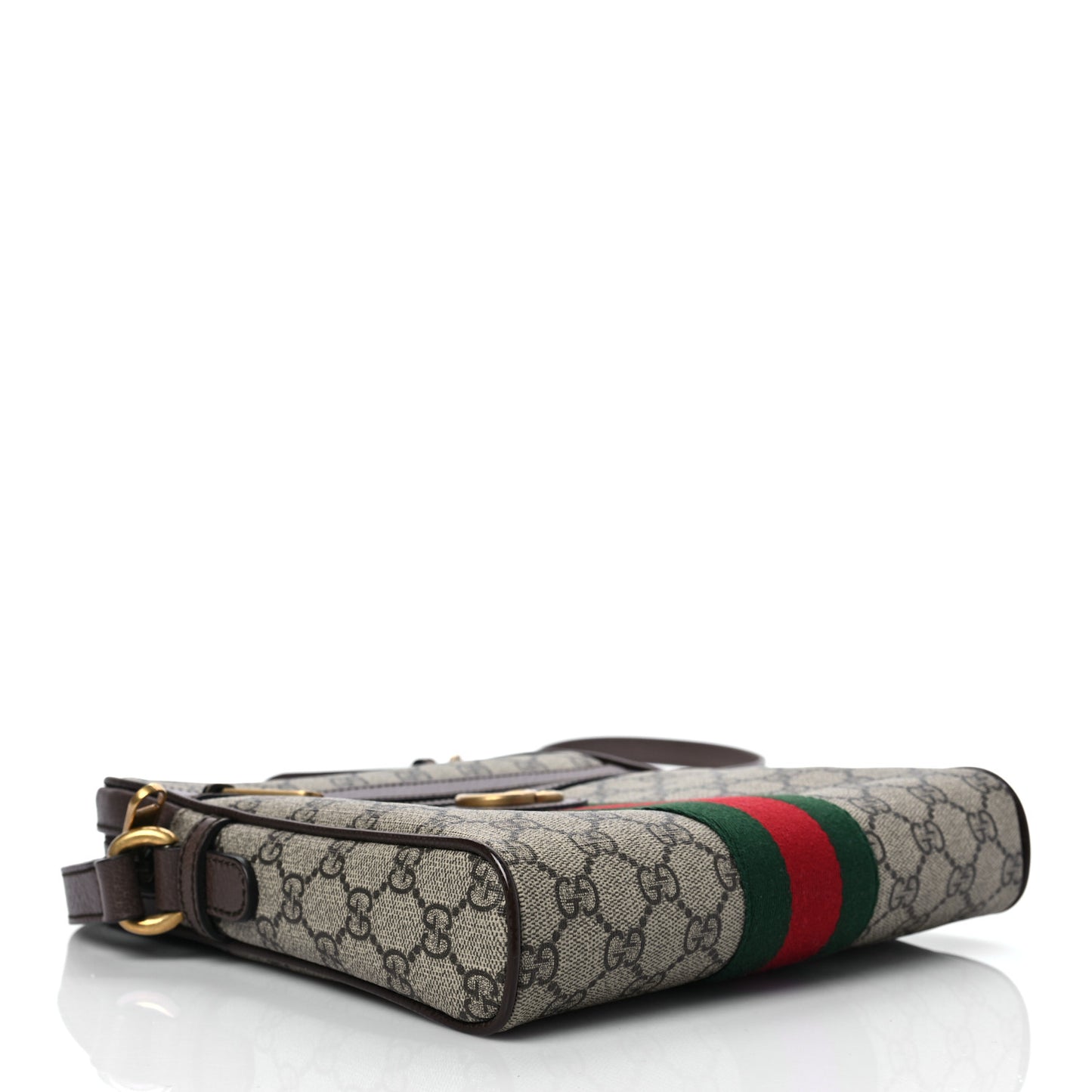 GG Supreme Monogram Web Small Ophidia Messenger Bag Brown