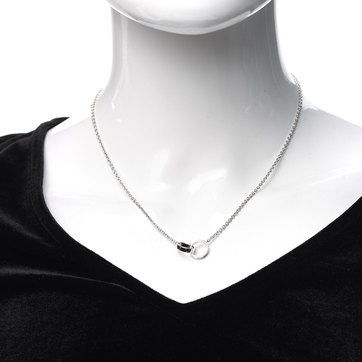 18K White Gold Interlocking LOVE Necklace