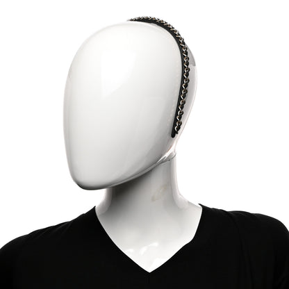 Chanel Metal Lambskin CC Turnlock Chain Headband Gold Black 2 of 4