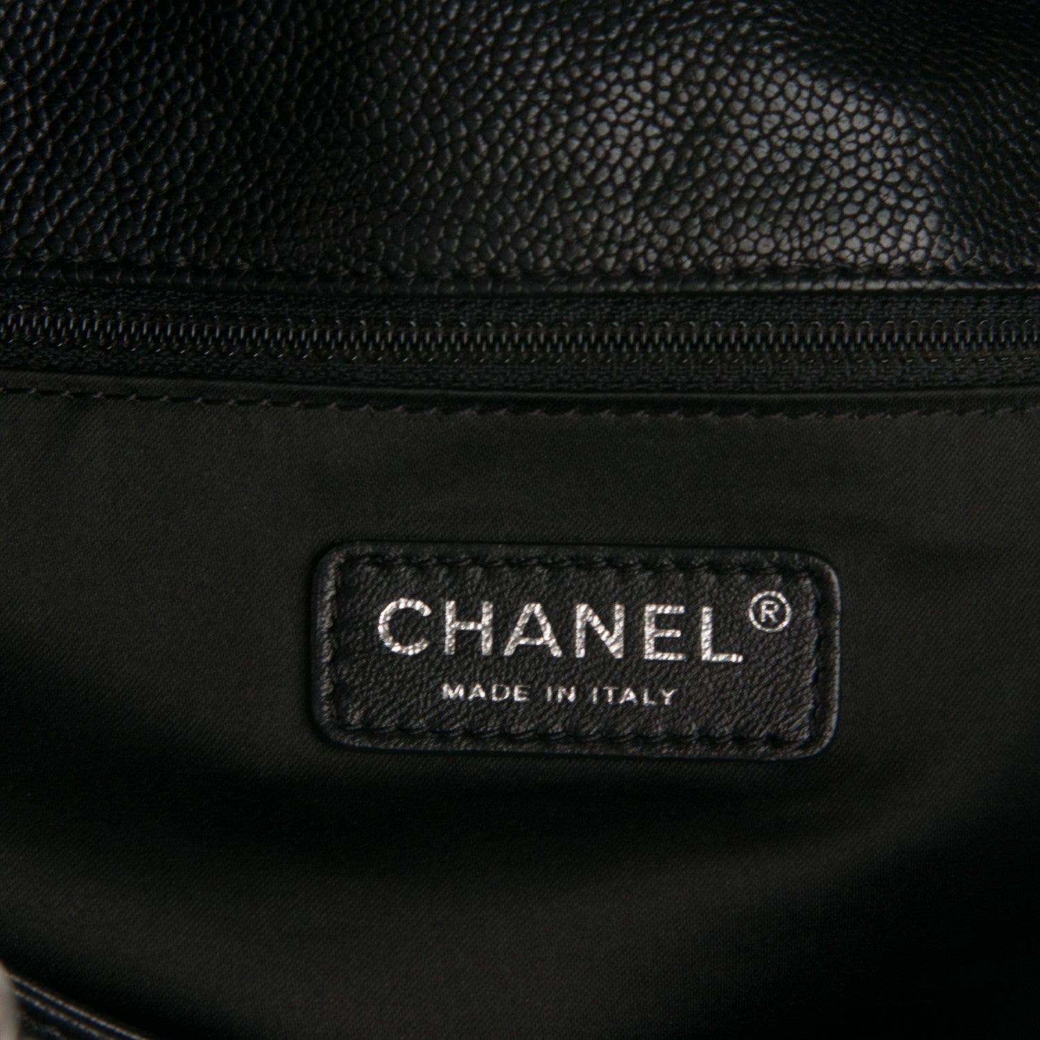 Chanel Distressed Glazed Caviar Quilted Large Elastic Tote Black 6 of 7