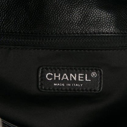Chanel Distressed Glazed Caviar Quilted Large Elastic Tote Black 6 of 7