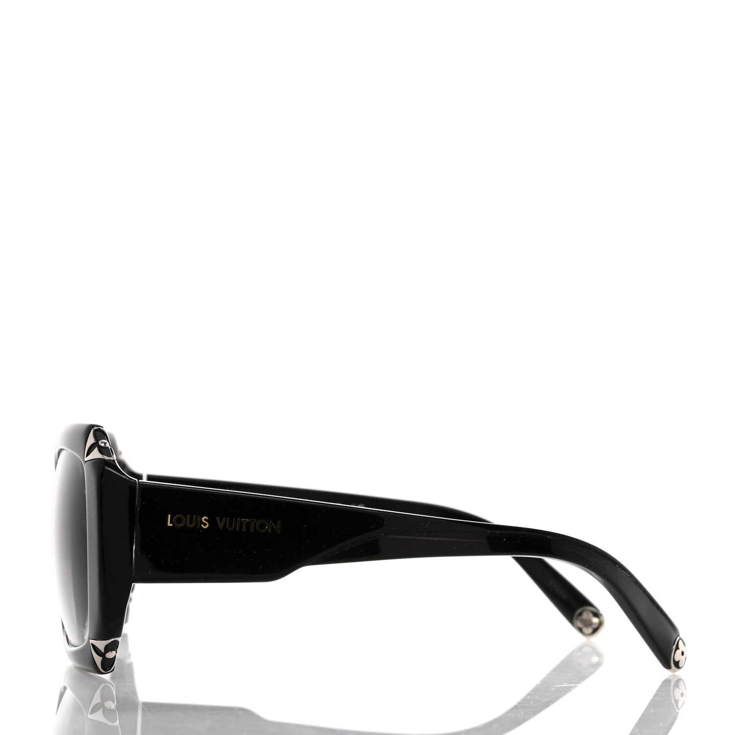 Louis Vuitton Acetate Hortensia Sunglasses Z0365W Black Glitter 3 of 7
