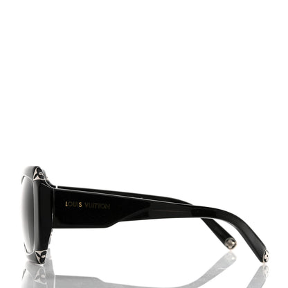 Louis Vuitton Acetate Hortensia Sunglasses Z0365W Black Glitter 3 of 7