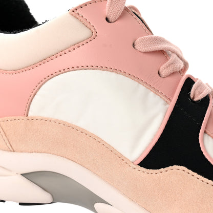 Chanel Nylon Lambskin Suede Calfskin CC Sneakers 41 Pink 12 of 12
