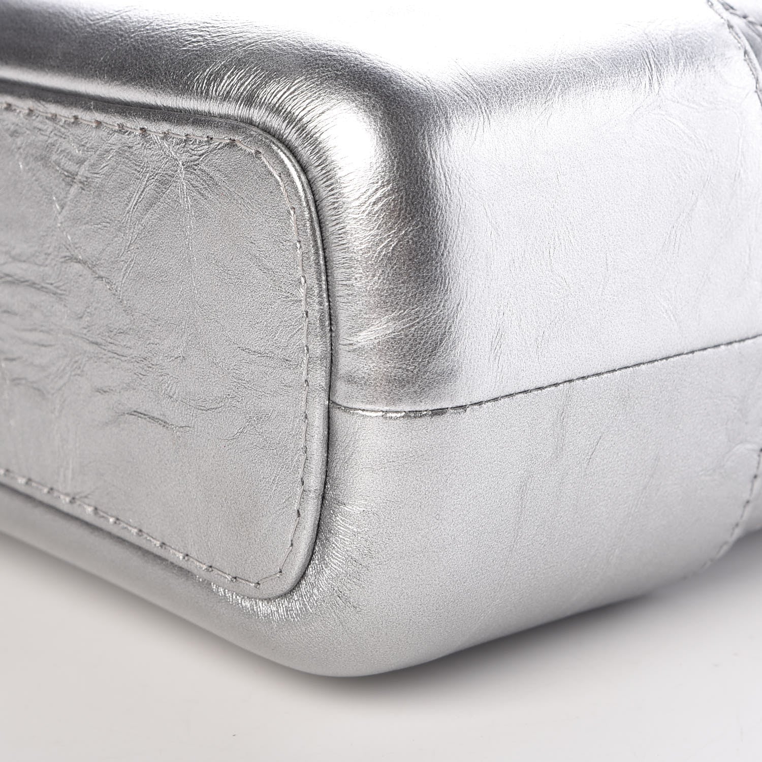 Chanel Metallic Lambskin Calfskin Quilted Medium Gabrielle Hobo Silver 9 of 10