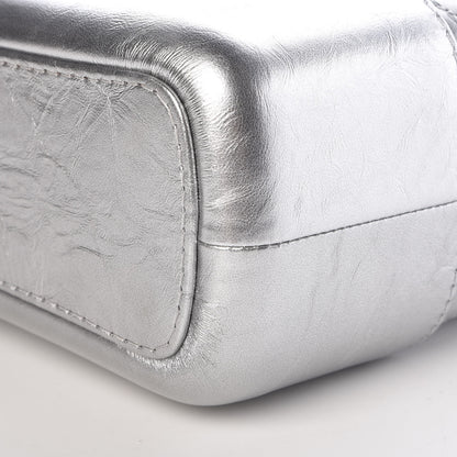Chanel Metallic Lambskin Calfskin Quilted Medium Gabrielle Hobo Silver 9 of 10