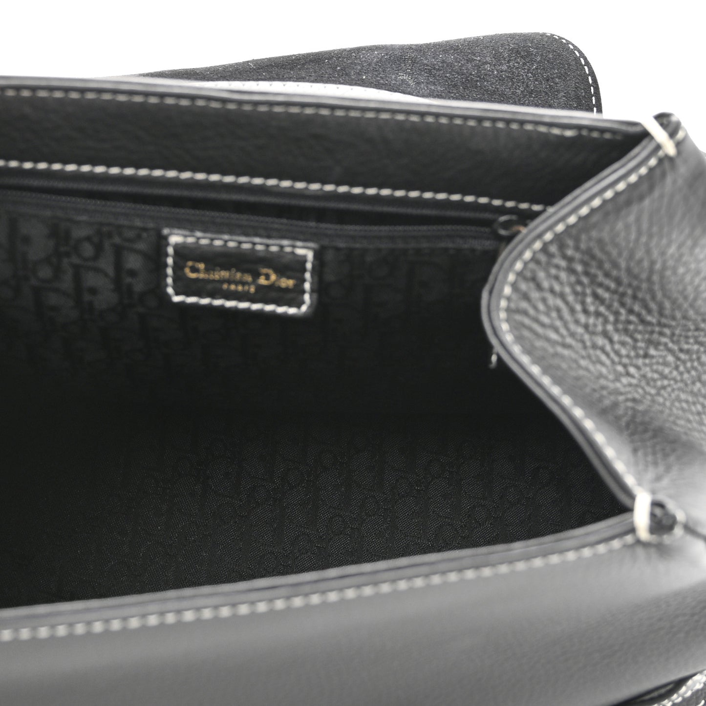 Calfskin Saddle Top Handle Satchel Black