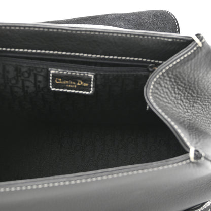 Christian Dior Calfskin Saddle Top Handle Satchel Black 5 of 10