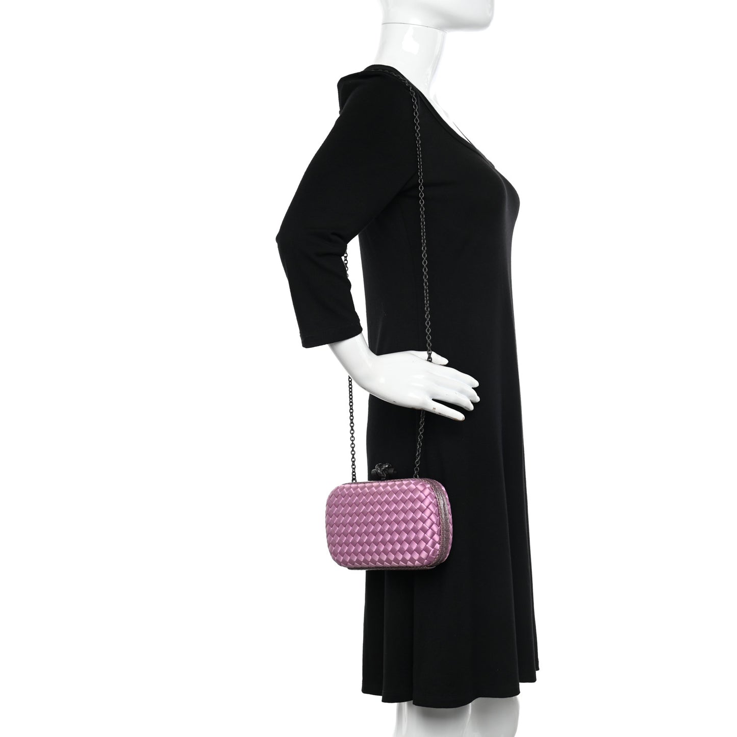 Satin Intreccio Impero Ayers Knot Clutch Orchid