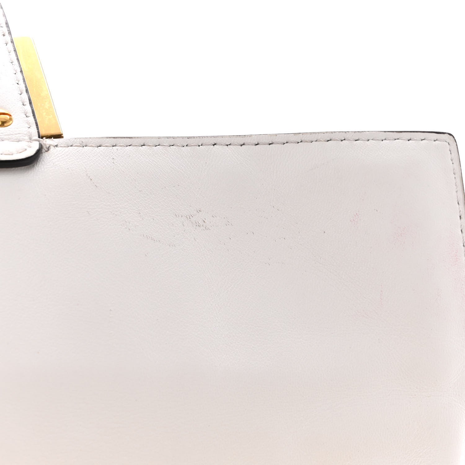 Fendi Nappa FF 1974 Embossed Baguette White 14 of 23
