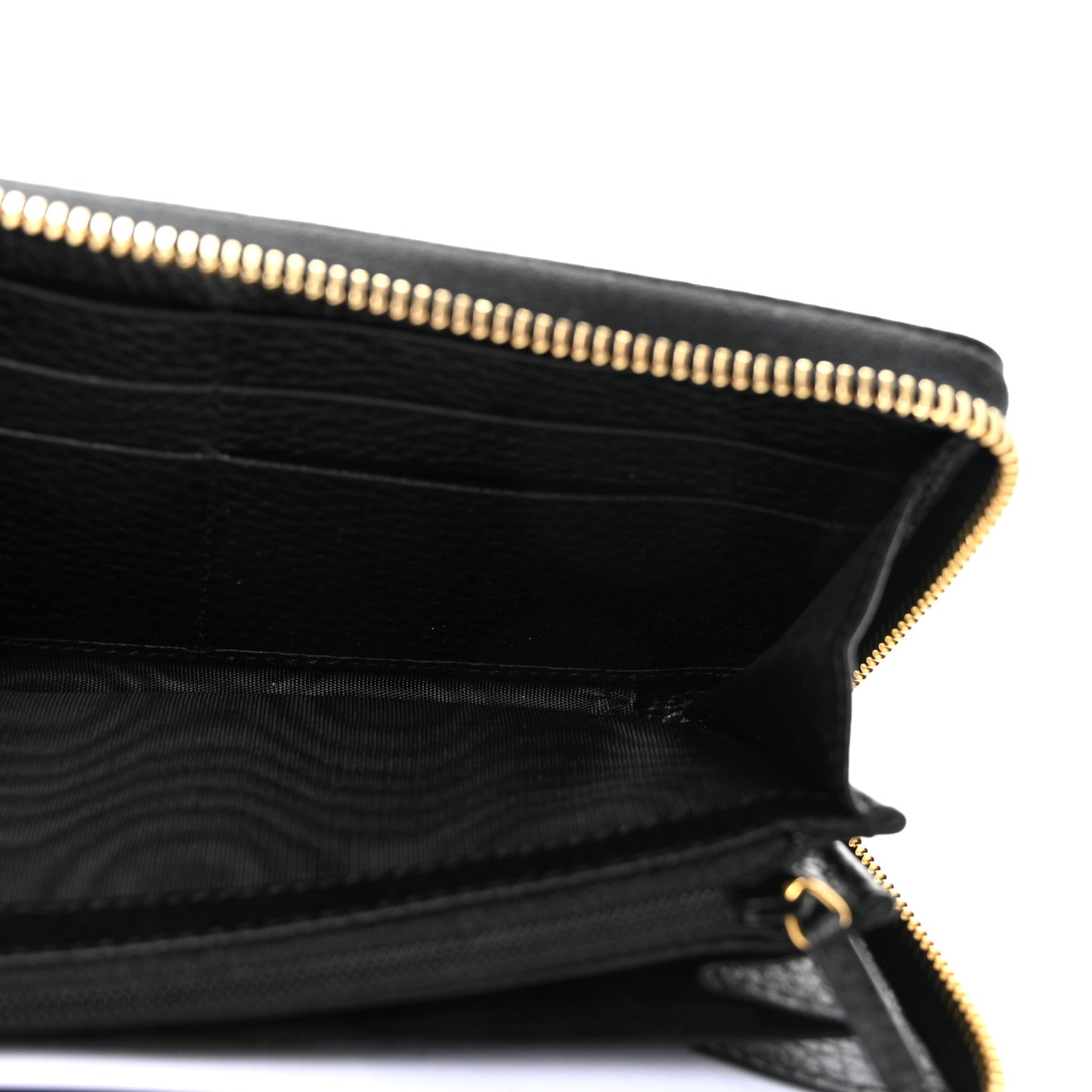 Dollar Calfskin GG Marmont Zip Around Wallet Black