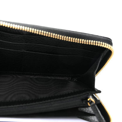 Gucci Dollar Calfskin GG Marmont Zip Around Wallet Black 5 of 7