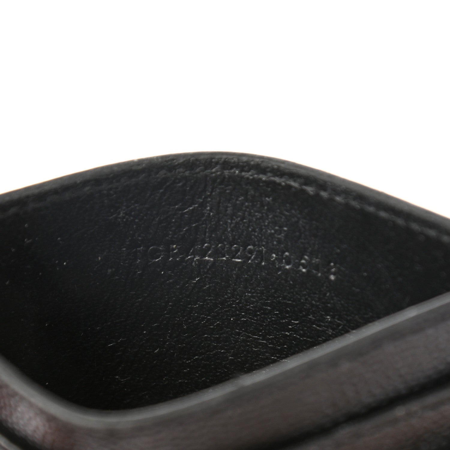 Saint Laurent Grain De Poudre Matelasse Chevron Monogram Credit Card Case Black 7 of 7