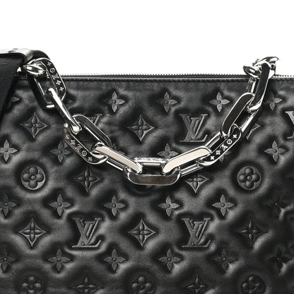 Louis Vuitton Lambskin Embossed Monogram Coussin MM Black 7 of 9