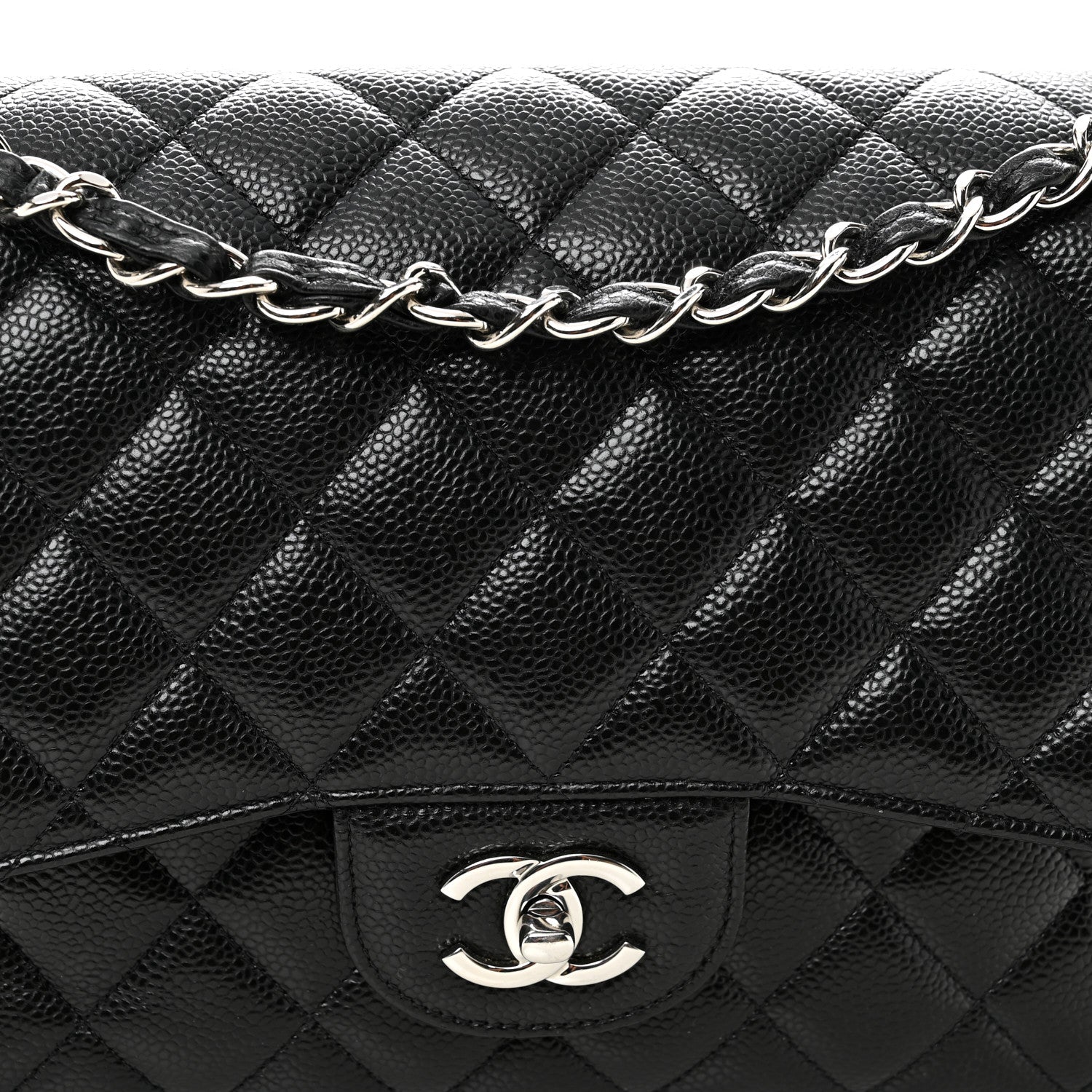 Chanel Caviar Quilted Jumbo Double Flap Black 8 of 10