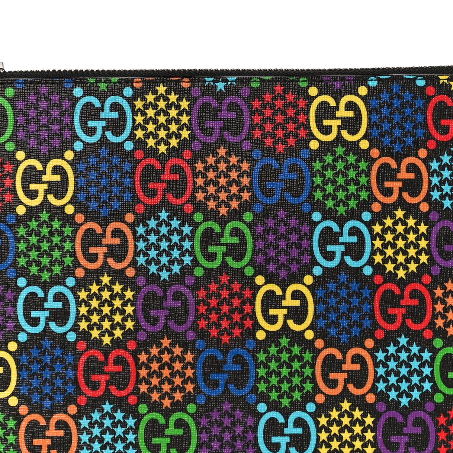 Gucci GG Supreme Monogram Psychedelic Zip Wristlet Pouch Black Multicolor 8 of 11