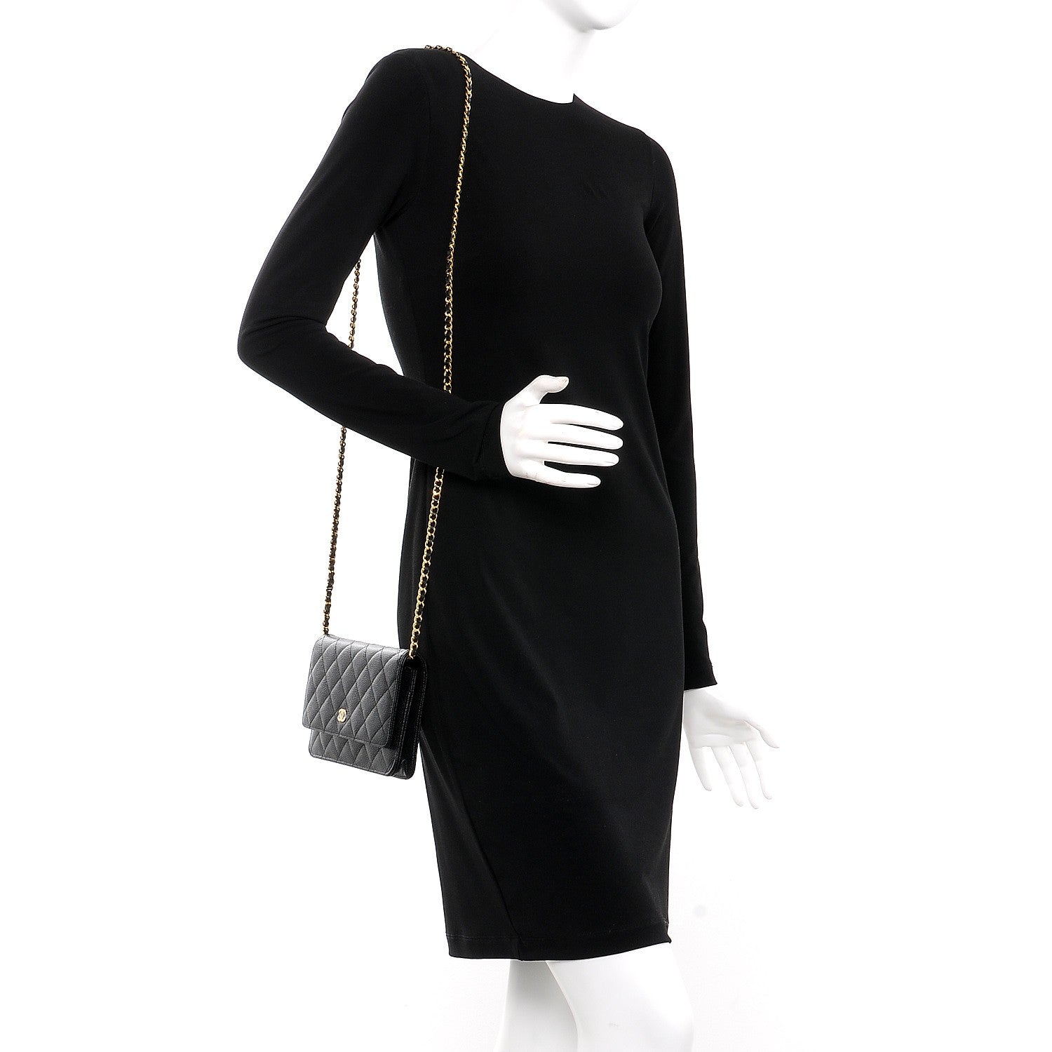 Chanel Caviar Quilted Wallet On Chain WOC Black 2 of 9