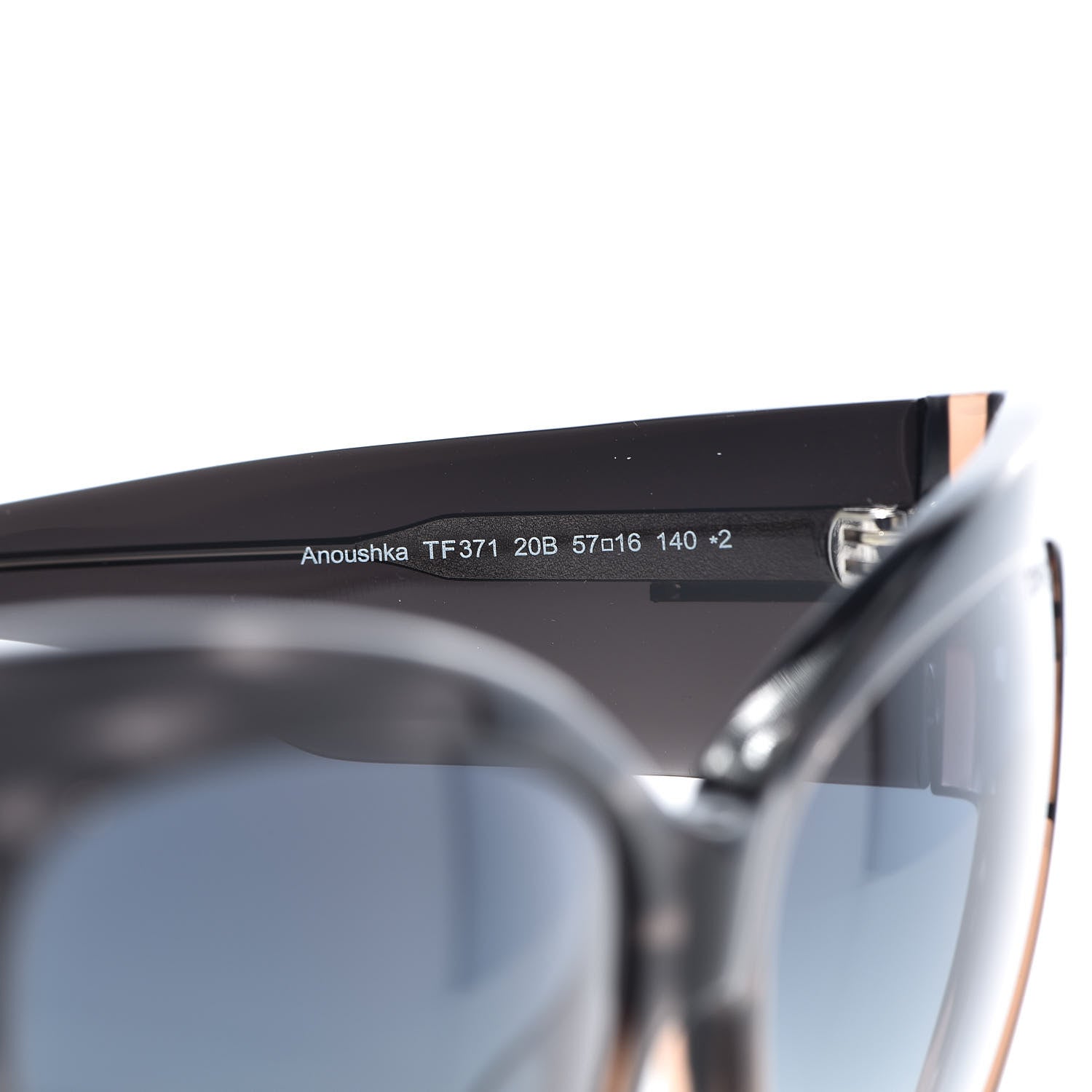 Tom Ford Acetate Anoushka Cat Eye Sunglasses TF371 Melange Grey Peach 5 of 7