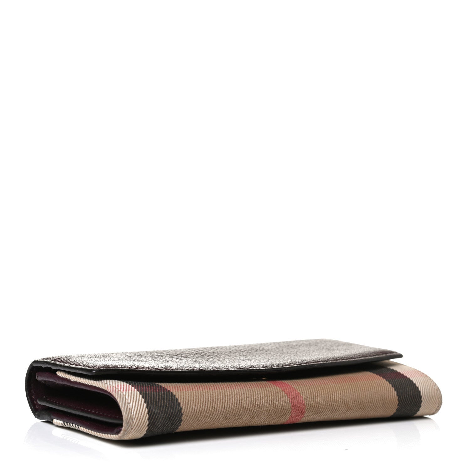 Burberry Grainy Calfskin House Check Continental Wallet Mahogany Red 4 of 10