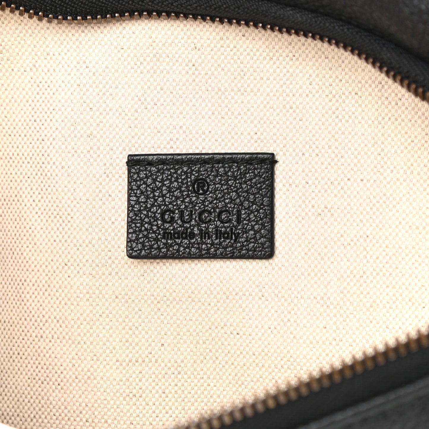 Grained Calfskin Logo Belt Bag Black