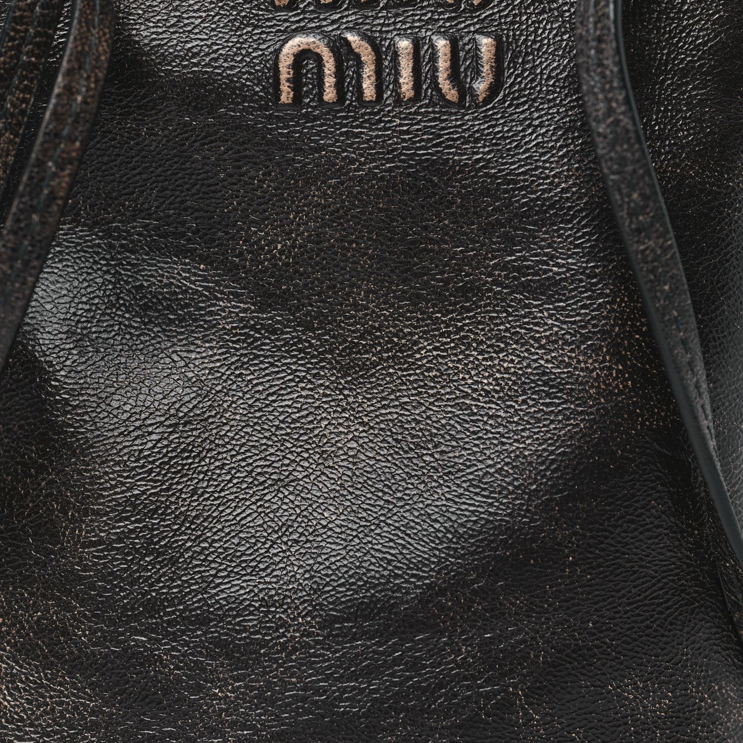 Miu Miu Distressed Nappa Pouch Coffee 7 of 9