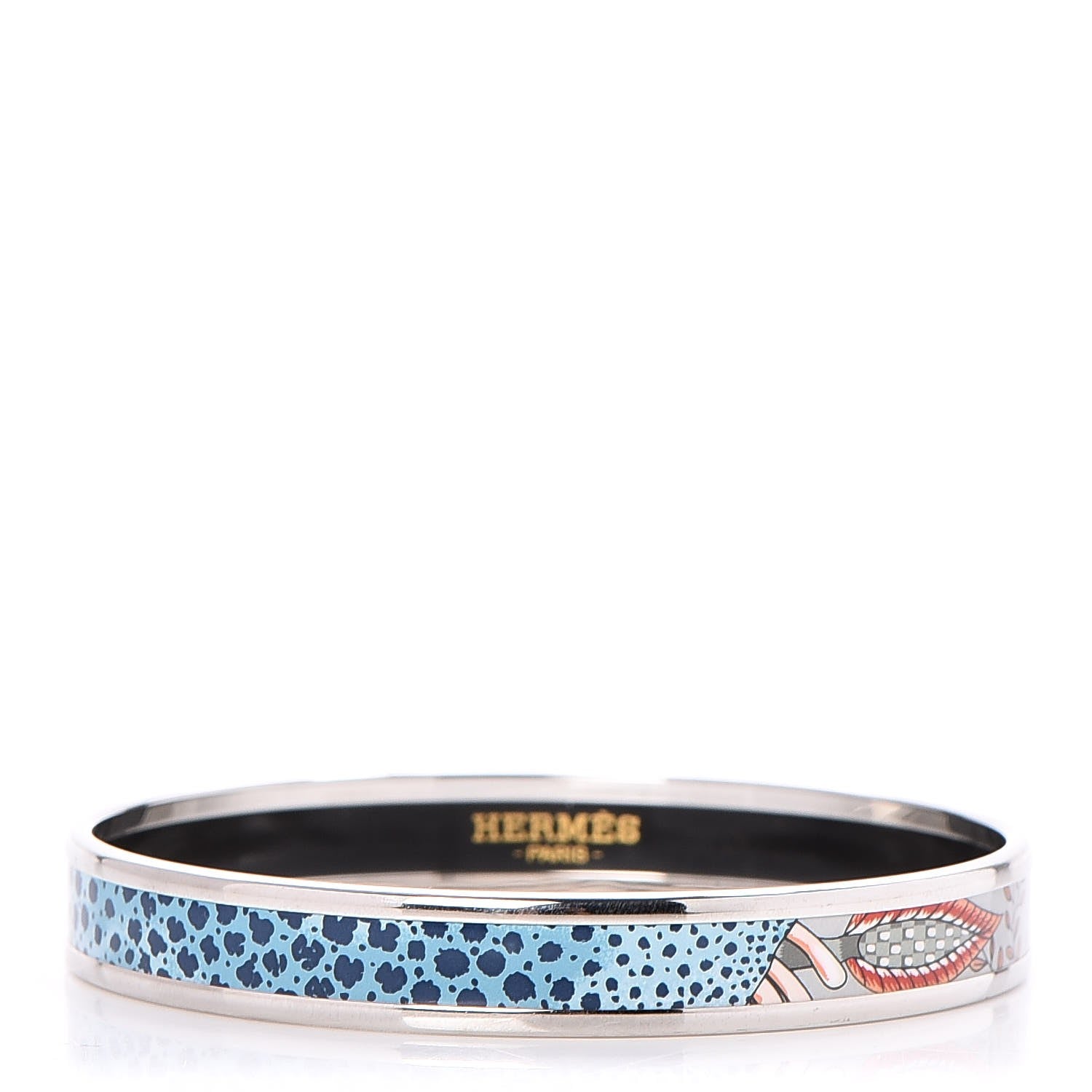 Hermes Enamel Printed Narrow La Marche de Savana Bracelet 65 Romantique 1 of 6