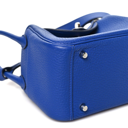 Hermes Taurillon Clemence Mini Lindy 20 Bleu Electrique 9 of 11