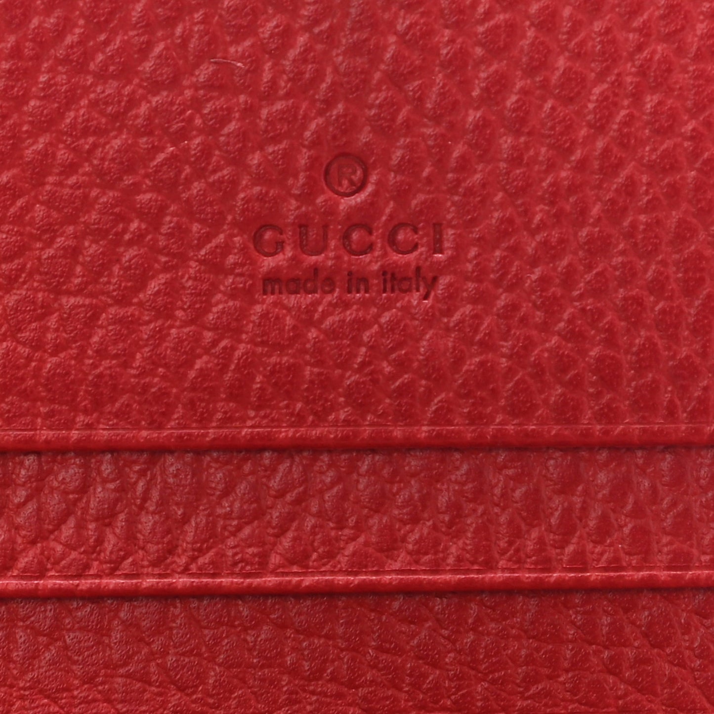 Pebbled Calfskin GG Marmont Card Case Hibiscus Red