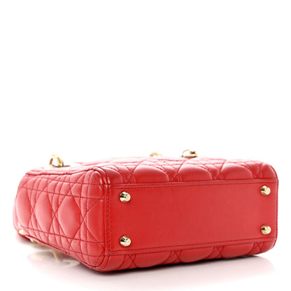 Christian Dior Lambskin Cannage Mini Lady Dior Red 3 of 9