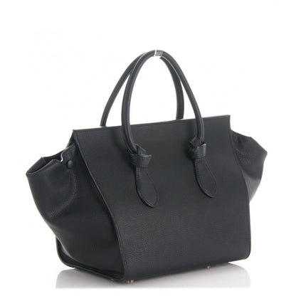 Celine Crisped Calfskin Mini Tie Knot Tote Black 3 of 9
