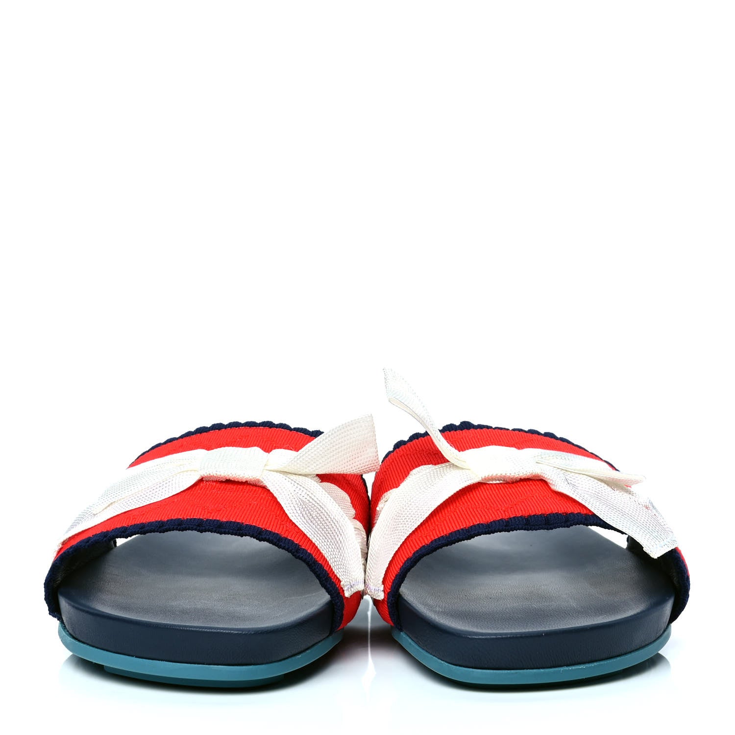 Fendi Fabric Rubber Slide Sandals 35.5 Magma Marine 2 of 4