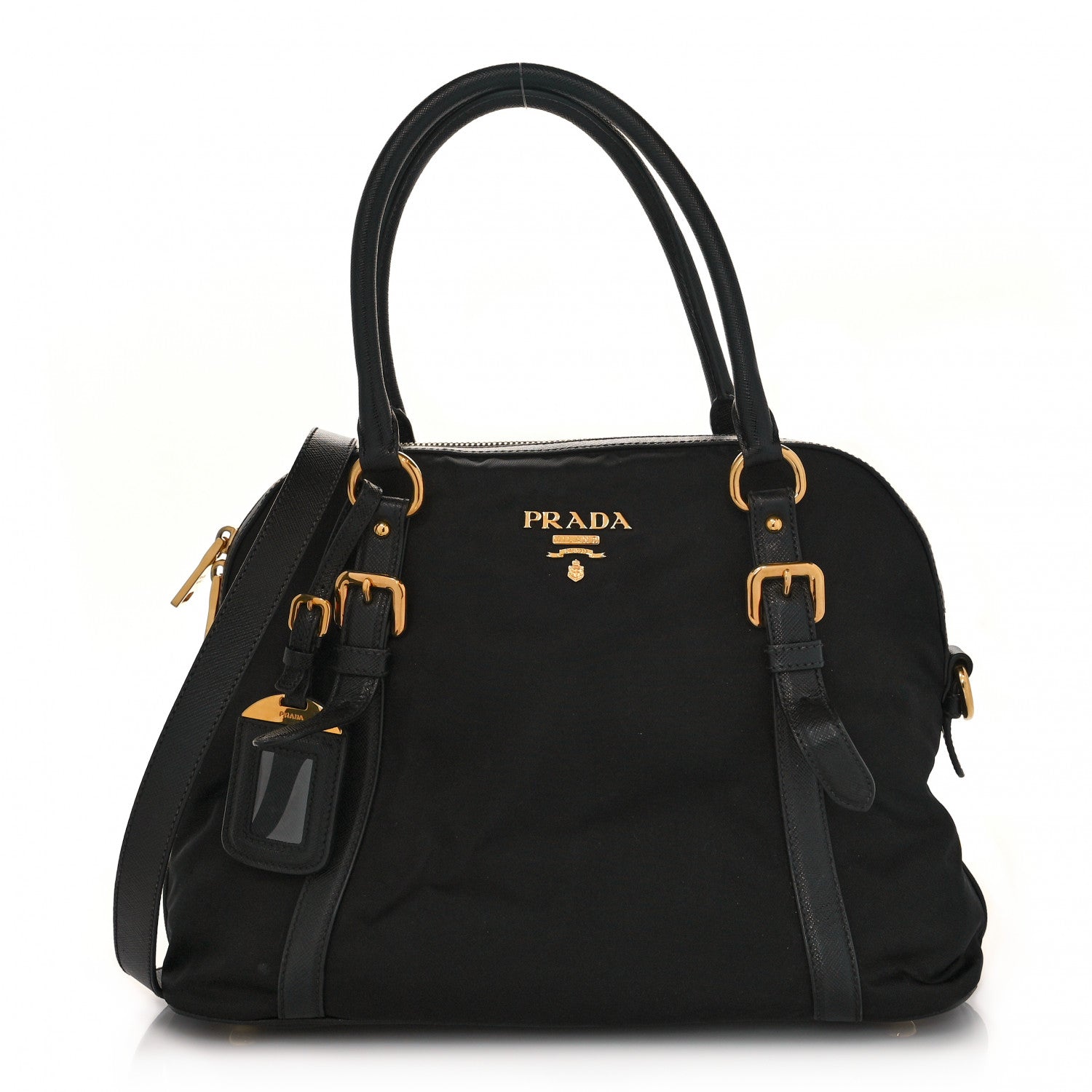 Prada Tessuto Nylon Saffiano Tote Black 1 of 8