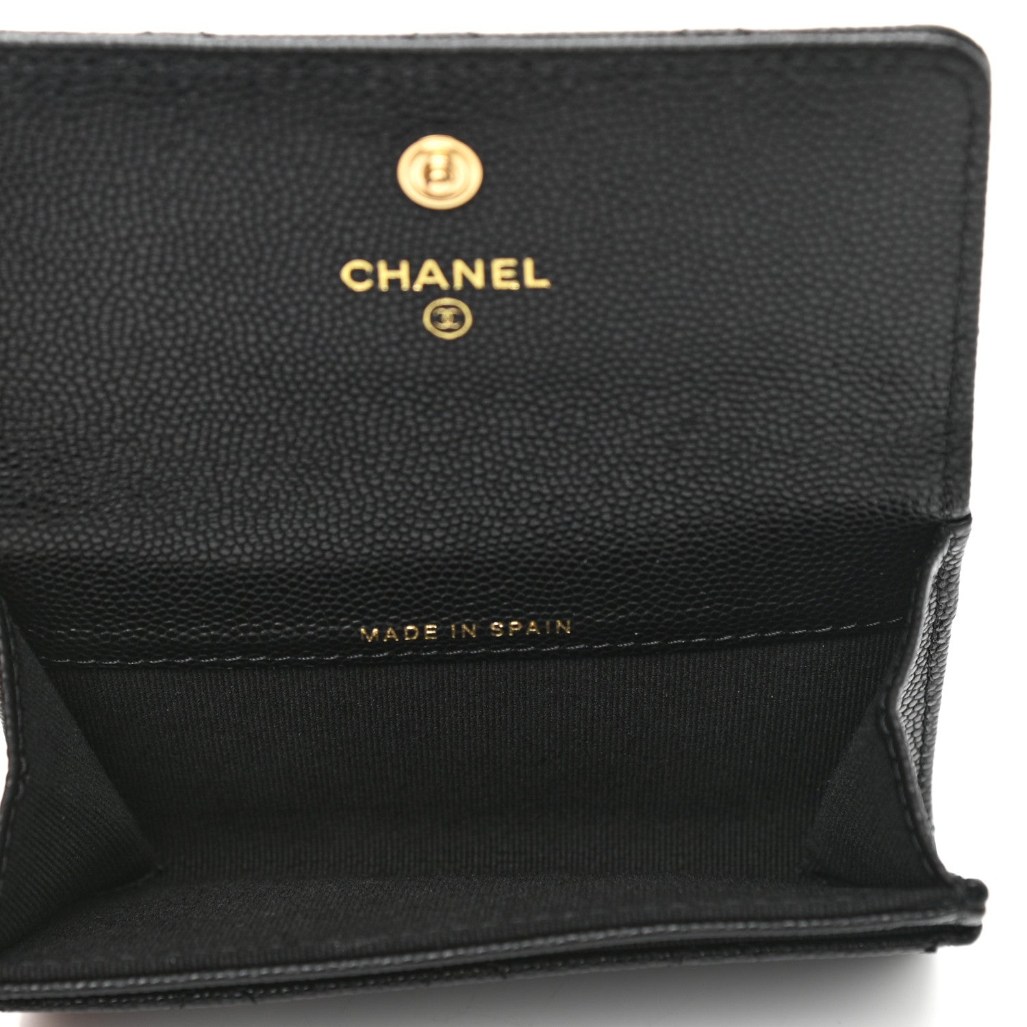 Chanel Caviar Quilted Enamel Coco Casino Flap Card Holder Wallet Black 5 of 9