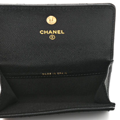 Chanel Caviar Quilted Enamel Coco Casino Flap Card Holder Wallet Black 5 of 9