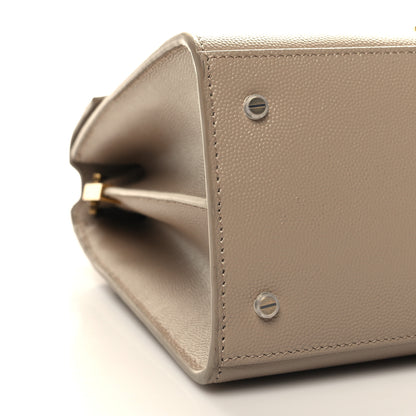 Saint Laurent Grain de Poudre Medium Classic Monogram Cassandra Top Handle Dark Beige 9 of 11